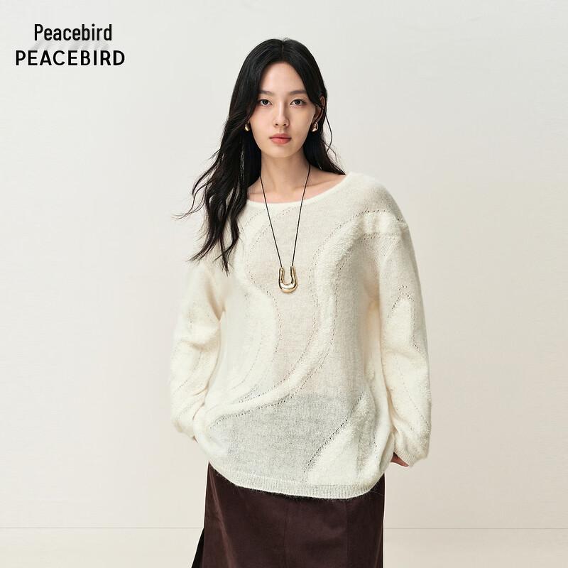 PEACEBIRD Women s Round Neck Wool Blend Knitted Pullover XL