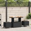 Garden Dining Set Black Poly Rattan