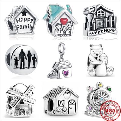 Koraliki charms ze srebra próby 925 odpowiednie do bransoletki damskiej DIY biżuteria