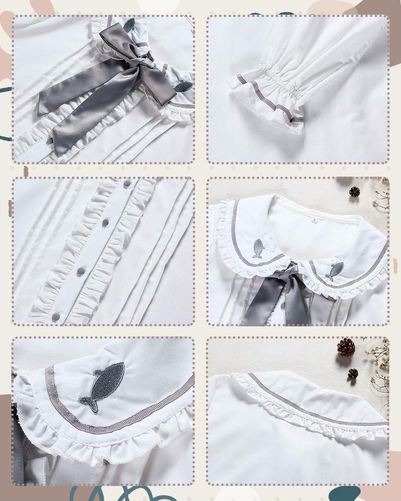 JIURUN Vestido de Uniforme Escolar Lolita Cosplay Menina de Escola Mori Girl Tamanho Grande Blazer JK Saia Plissada Conjunto de Blusa Camisa Saia Meias Brancas G