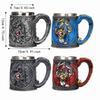 304 Stainless Steel Inner Gothic Flying Dragon Beer Stein 3D Embossed Coffee Mug  Party