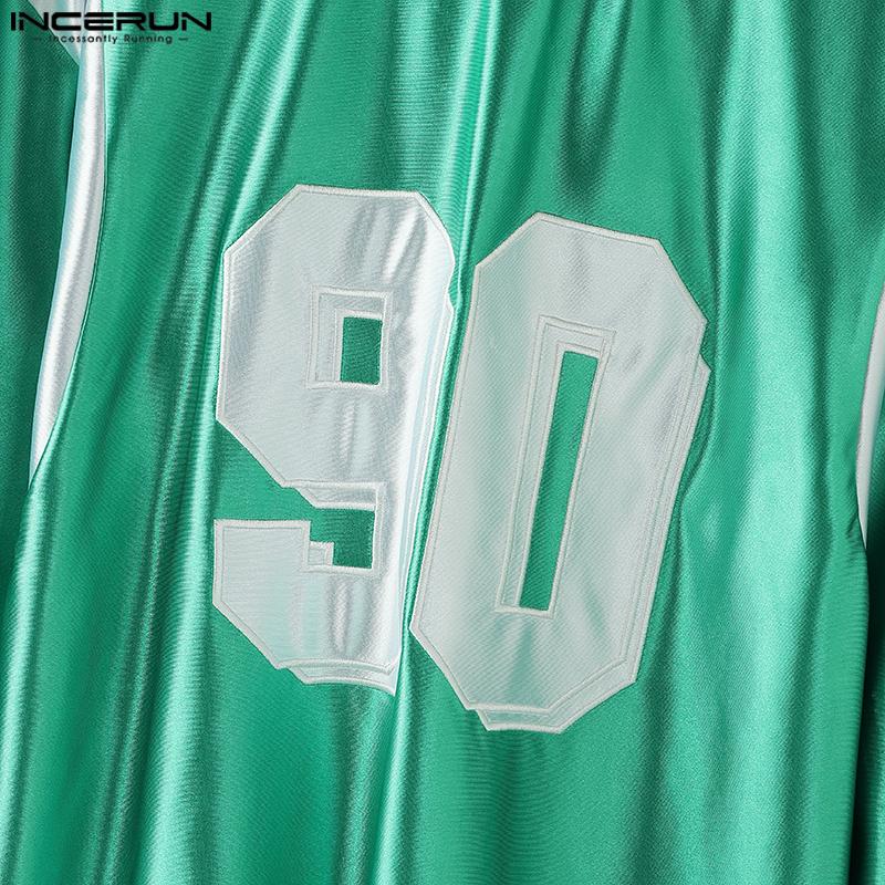 INCERUN Spring Men O Neck Long Sleeve Print Glitter Pullovers Oversized Tops