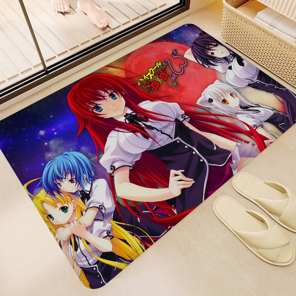 High School DxD Sexy Girl Cartoon Entrance Door Mat Washable Non-Slip Living Room Sofa Chairs Area Mat Kitchen Welcome Doormat