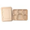 Compostable Wheat Straw 6-Compartment Meal Boxes