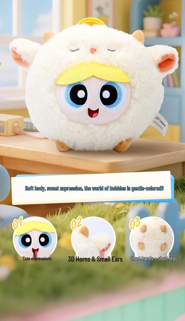 Powerpuff Girls Bubbles Plush Decompression Money Box - Cute Cartoon Doll Birthday Gift