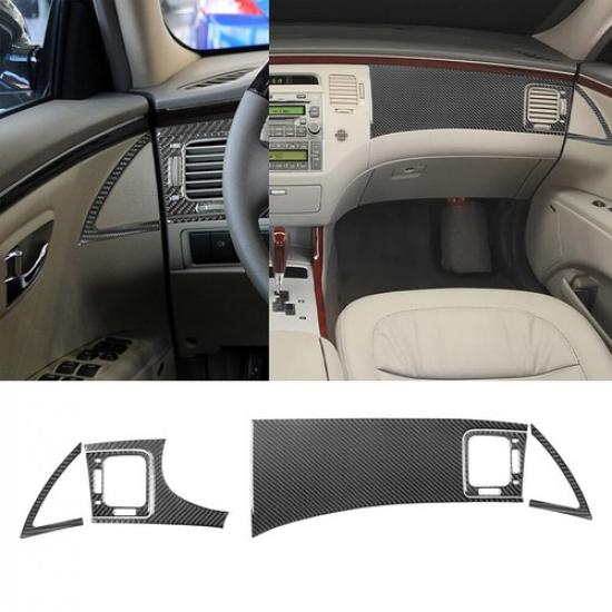6Pcs Carbon Fiber Interior Dashboard Kit Cover Trim For Hyundai Azera 2006-2011