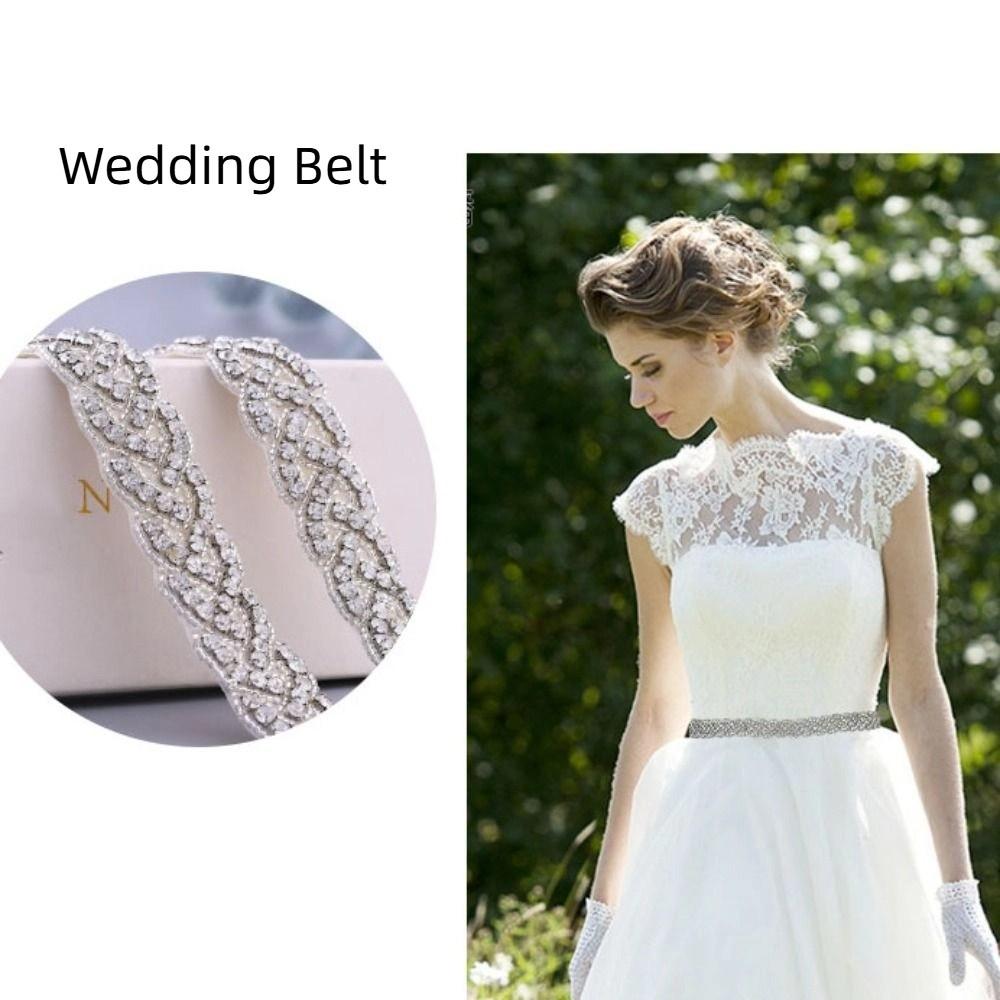Zircon Rhinestone Waist Seal Girdle Wedding Lace-up Belt Bride Belt Women  Dress Decor