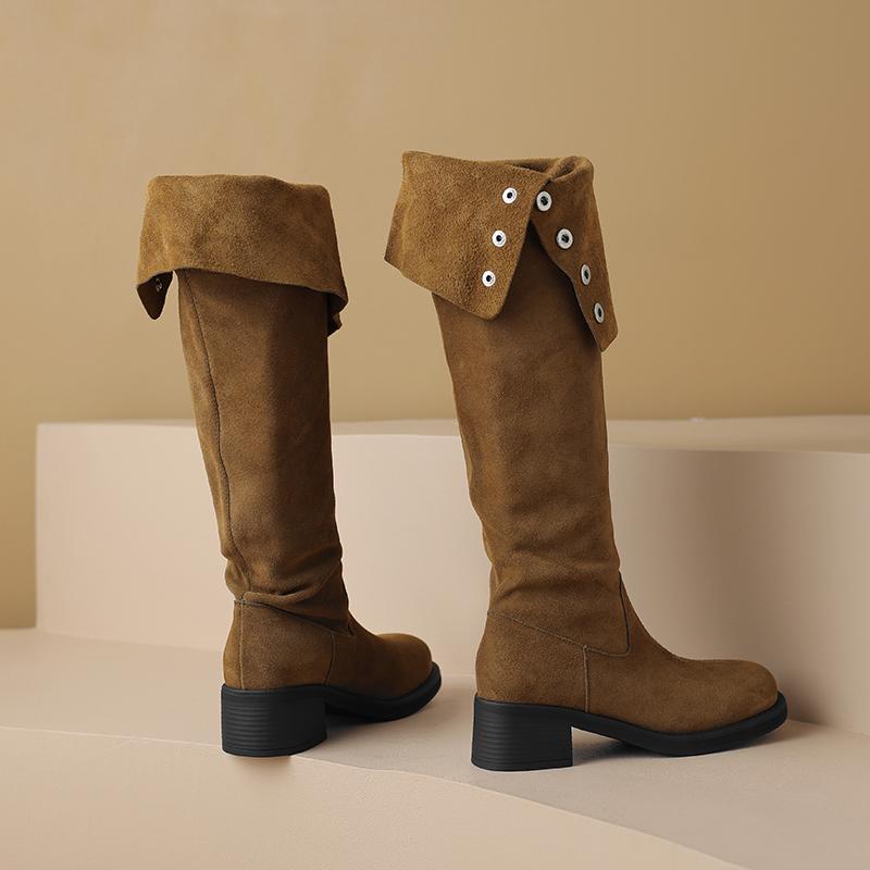 

Men Women Spring Autumn Boots SquareToe Leather Suitable for Daily Wear and Various Occasions High Quality Material for Durability 35