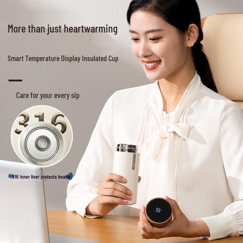 HEZHENG Office Wellness Gift Set: Head Massager, Thermos & Moxibustion Jar CN plug (adapter included)