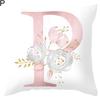 Orion English Alphabet Floral Print Pillow Case Waist Cushion Cover Wedding Bed Decor