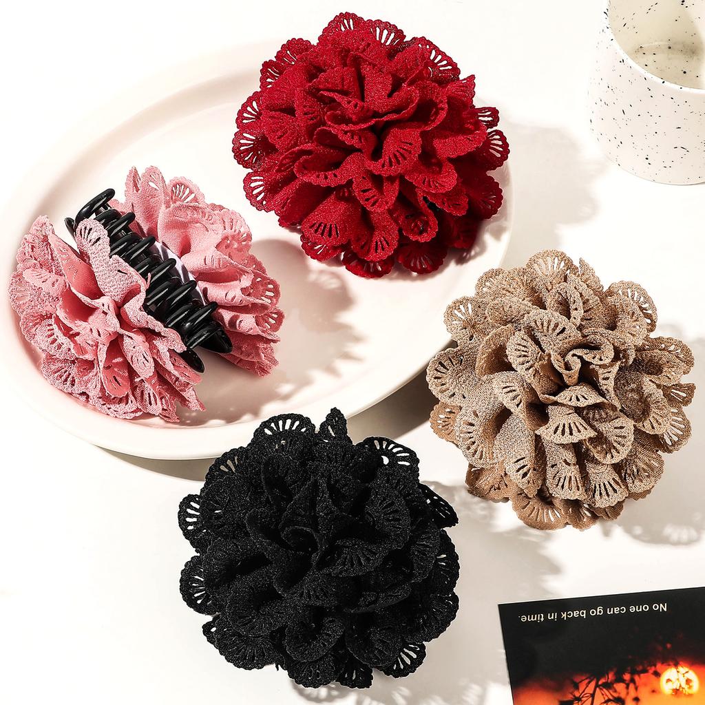 Solide Blumen-Haarklammern Clips Plastik-Haarnadeln Halter Zubehör für Damen und Mädchen 2024