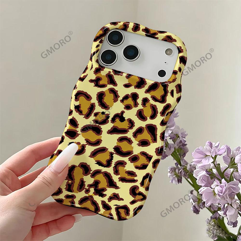 Wave film 2-in-1 mobile phone case Apple 16promax Amazon hot-selling contrasting leopard print iPhone17pm