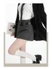 Plus Size Gray Woolen High Waist A-line Skirt for Spring/Autumn