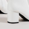 Dámské kotníkové boty do půl lýtka na vysokém podpatku - Podzim 2025 s bočním zipem, nadměrná velikost, robustní podpatek a čtvercová špička
