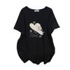 Women's Plus Size Short-Sleeve Mid-Length Round Neck Slimming T-Shirt (200/300/350 Jin)