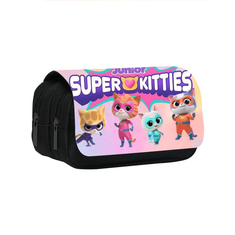 Astuccio per Bambini Superkitties a Doppio Scomparto per Studenti delle Elementari