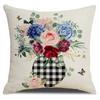Pillow Case Spring Throw Pillow Case Flower Truck Farm Print Home Decor Cushion Cover Back Cushion