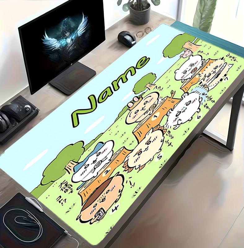 Customizable Name Chiikawa Pattern Gaming Mouse Pad-Non Slip Rubber Base,Perfect Gamers,Esports,Ideal Gift Gaming Enthusiasts