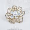 High-End Zircon-Inlaid Camellia Pearl Brooch for Women – Elegant Anti-Exposure Corsage Pin