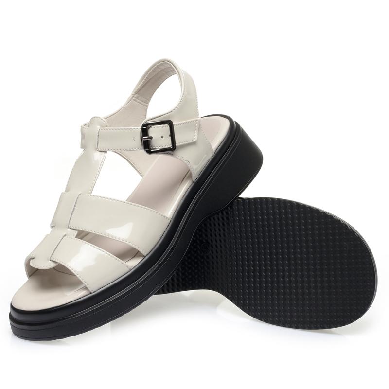 Fashion AIYUQI Women Sandals Summer 2025 New Genuine Leather Wedge Women Sandals Open Toe Roman Sandals Women