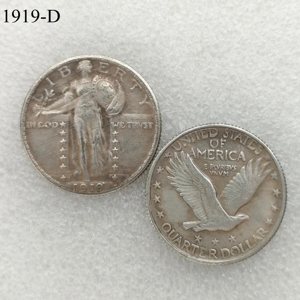 Antique American Liberty 25 Cents Coin, 1916-1930, Optional Brass or Silver Plated