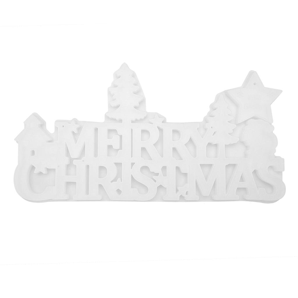 Weihnachten Silikon Gießform Leicht zu reinigen Wiederverwendbar Sicheres Material 3D Buchstabenformen Harz für Feiertagsdekorationen Geschenk