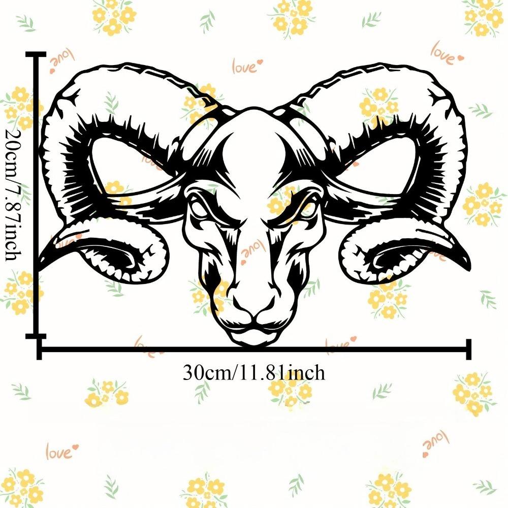 Farmhouse Sheep Head Metal Wall Sculpture Halloween Christmas Decor Garden Fence Art