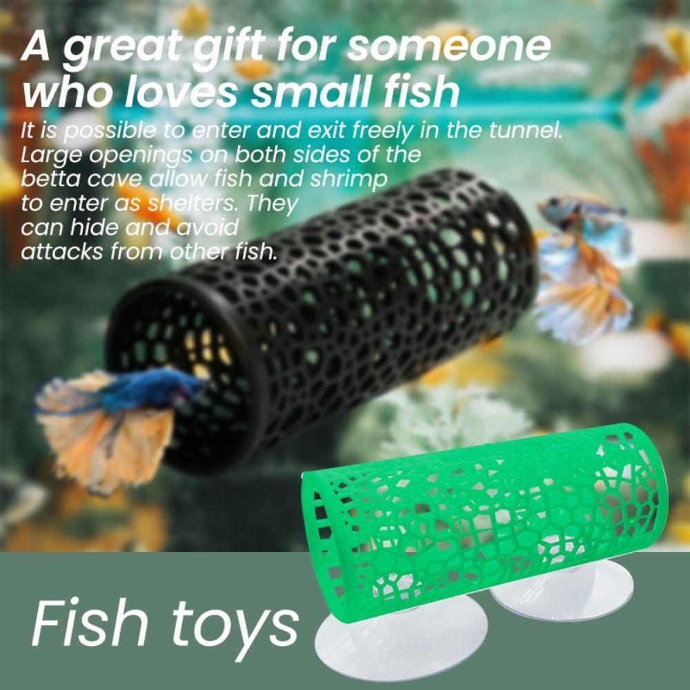 Small Hole Hollow Fish Hideout Resting Tube Plastic Aquarium Shelter House for Betta Guppies