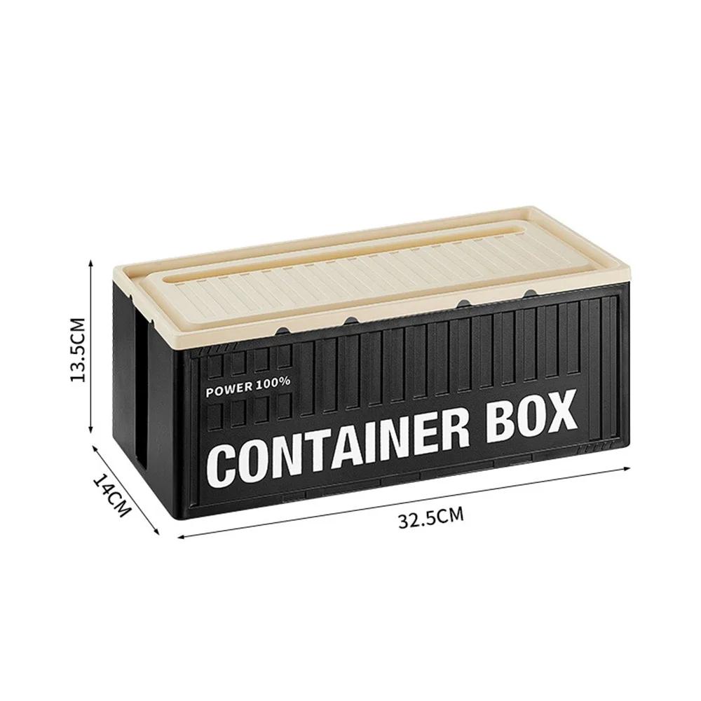 Caja de Gestión de Cables con Tapa Caja Organizadora de Cables Grande Caja Oculta Cables para Ocultar Protector contra Sobretensiones para Soporte de Regleta en Casa