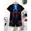 Boys' 3D Print Casual T-Shirt and Shorts Set - Vibrant Spider Graphic, Red  Blue Design, Breathable Polyester, Regular Fit Short Sleeve