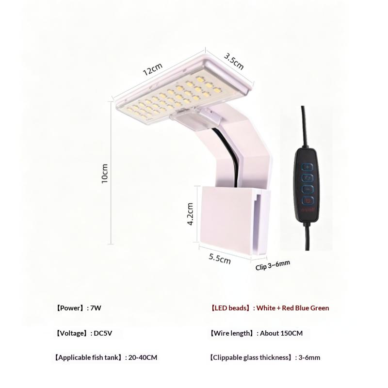Aquarium LED Grow Light Ultra-thin IP65 Waterproof Dimmable Lamp for Water Grass Plant Planted Freshwater Aquarium