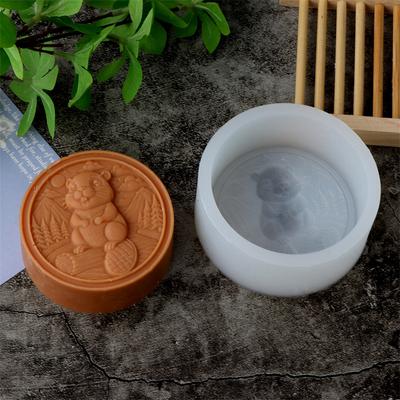 Ronde Reliëf Dier Kat Hond Modellering Siliconen Zeepvorm DIY Egel Panda Kaars Fondant Chocolade Bakvorm