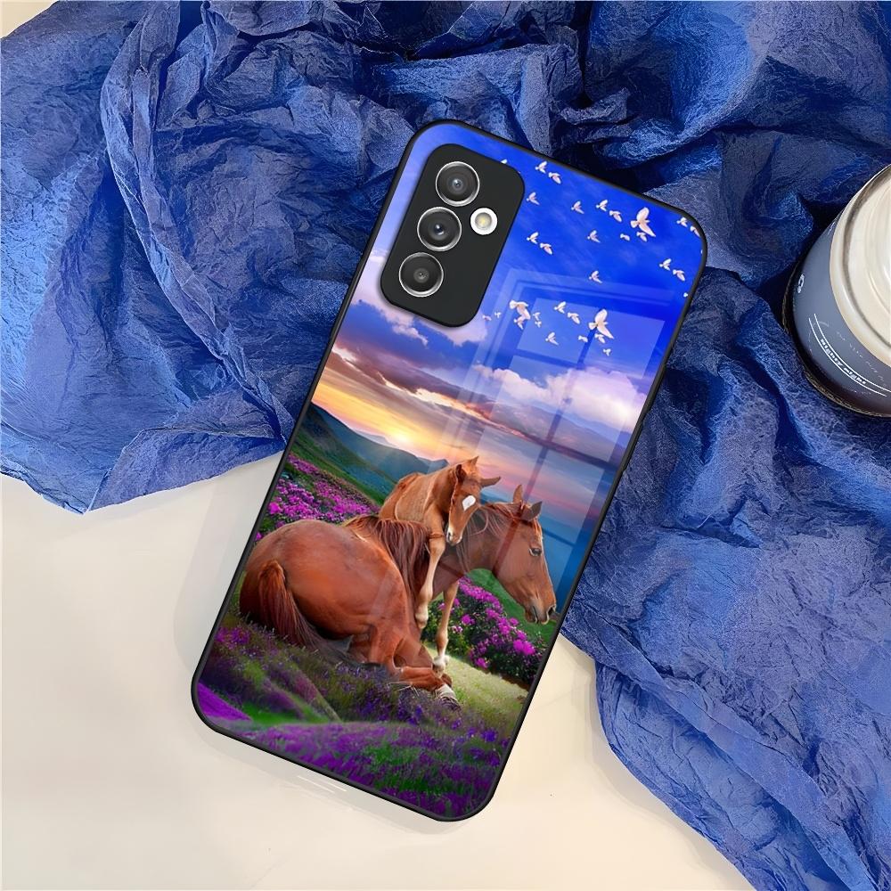 Animal Horse Phone Case for Samsung S24 S30 S21 S23 S20 S22 Fe S10 E S9 Note 20 10 Pro Ultra Plus Glass Cover