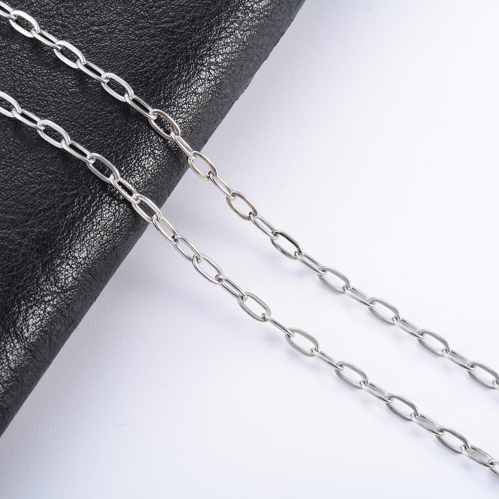 High Quality Gold/Silver Color Stainless Steel Paperclip Chain Men and Women Gift Ring Necklace