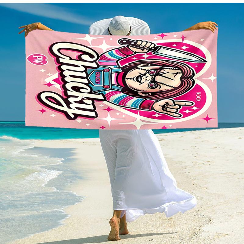 1pc Chucky3 Beach Towel, Comfortable and Thick, and Swimming/Bath/Picnic/Camping Towel, Suitable for Seaside Beaches
