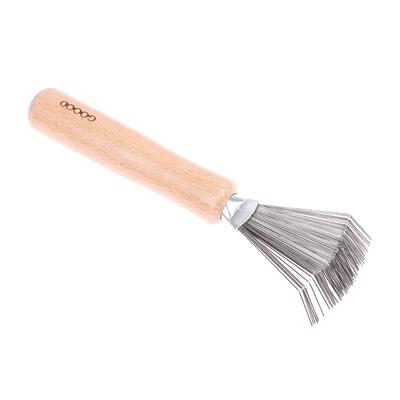 1Pc Wooden Comb Cleaner Delicate Cleaning Removable Comb Cleaner Tool Hair Brush Handle Embeded Tools