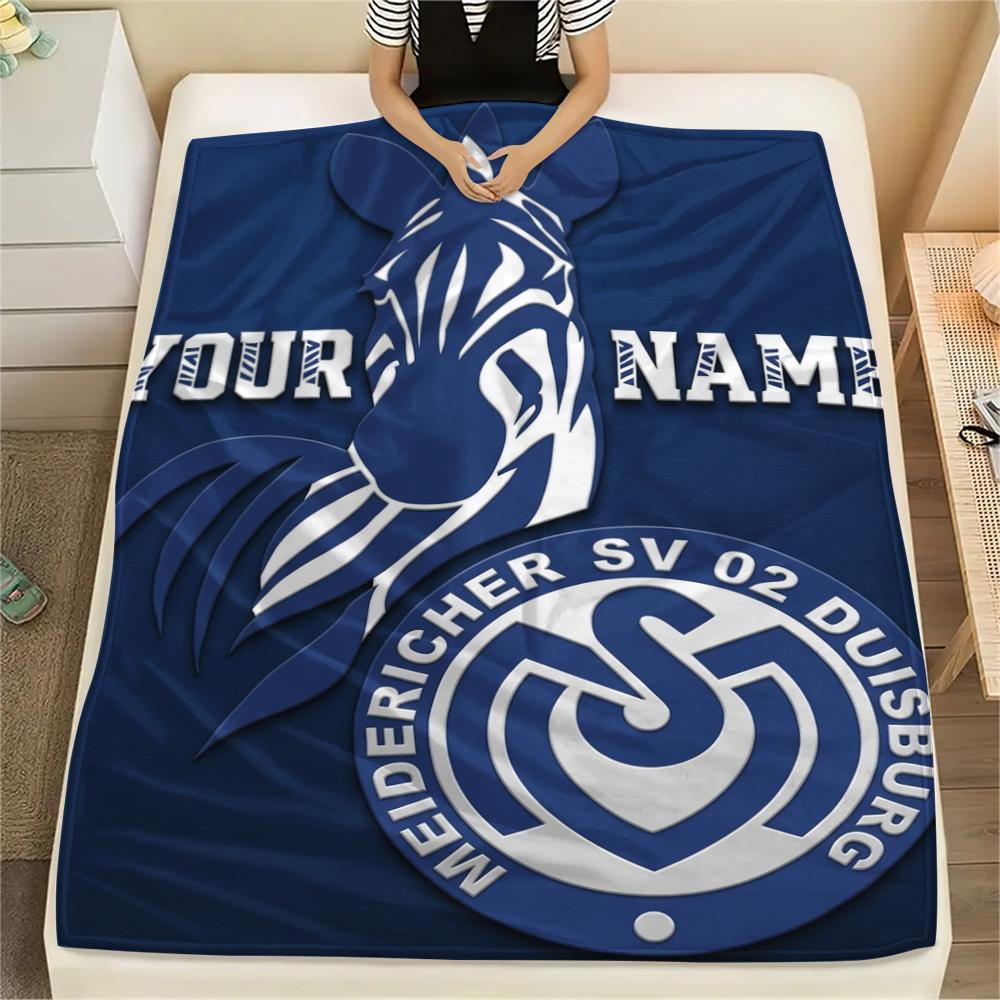 1pz Coperta in Flanella Personalizzata con Nome e Motivo MSV Duisburg Adatta a Tutte le Stagioni per Arredamento Casa Calore e Comfort Regali Regalo Festivo_xia