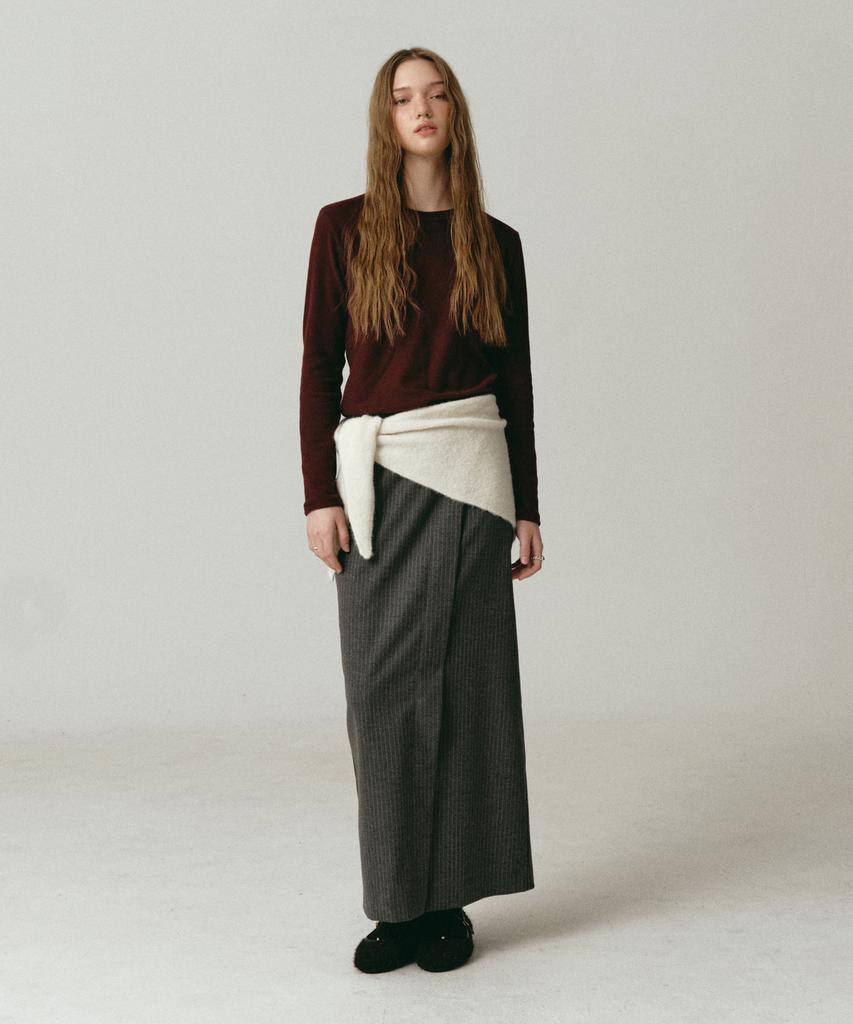 LOSSYROW Basic Round Tee Burgundy