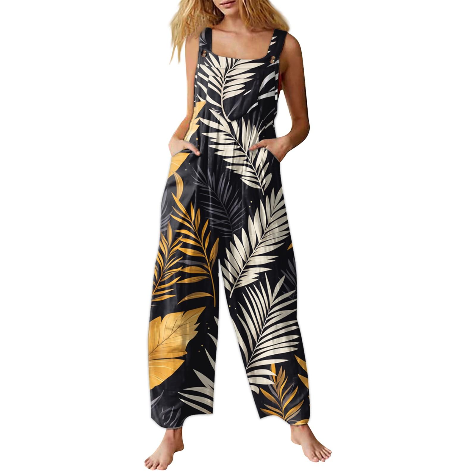 

Женский комбинезон с принтом, повседневный свободный комбинезон XXL