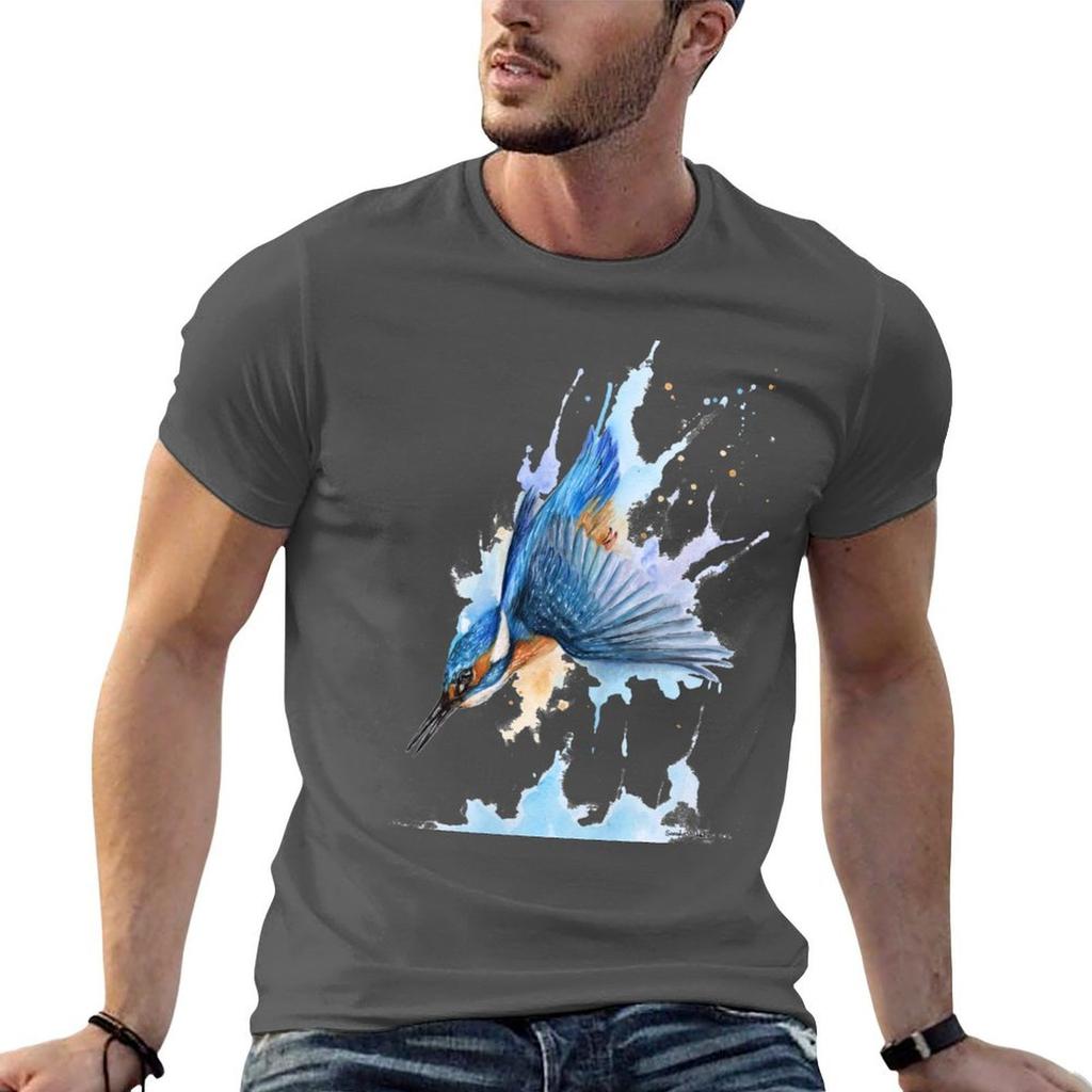 Diving Kingfisher Tshirt No Iron Casual Short Sleeve Top
