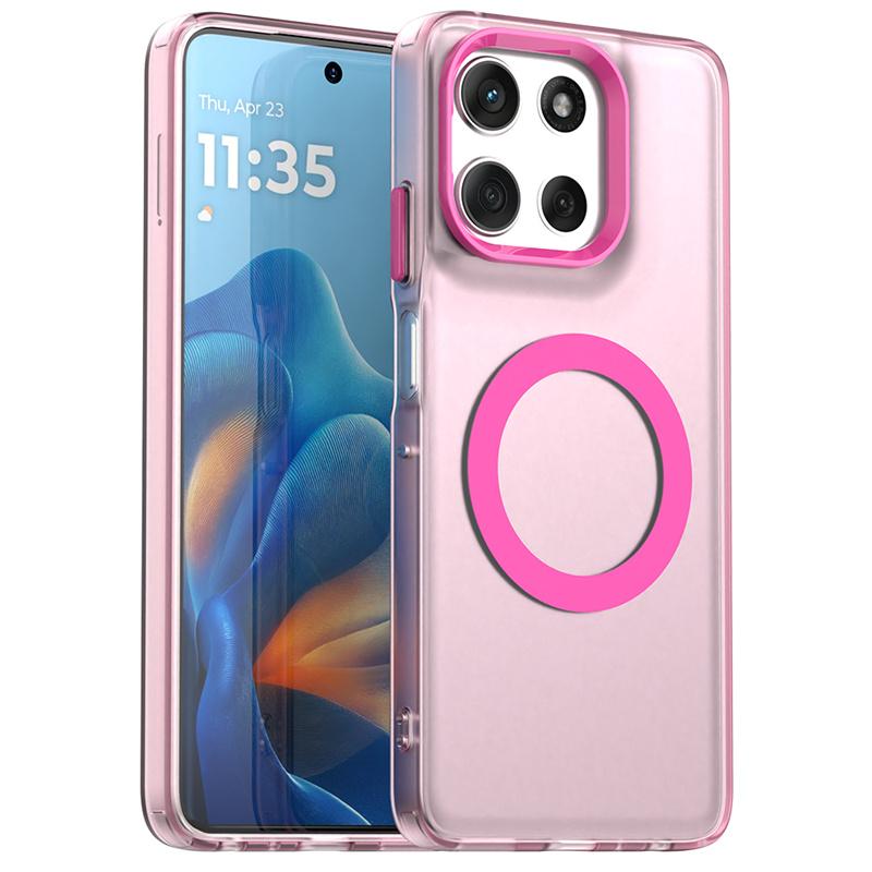 Magnetyczne etui do ładowania bezprzewodowego dla Motorola Moto G56 G86 Pokrowiec Kolory Cukierkowe Przezroczysta obudowa Fundas Coque