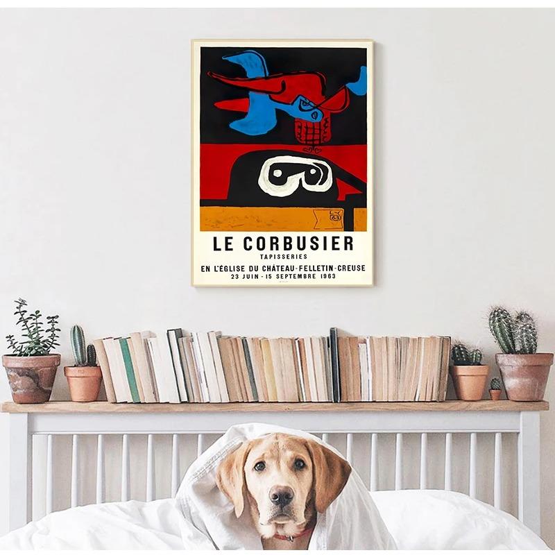 Poster della mostra francese di Le Corbusier Vintage Autrement Immagini astratte Moderne decorazioni per dipinti su tela astratti della metà del secolo