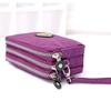 Moda feminina carteira grande capacidade de náilon à prova dwaterproof água zíper moeda bolsa mini saco com três zíper portátil carteiras bolsa de telefone