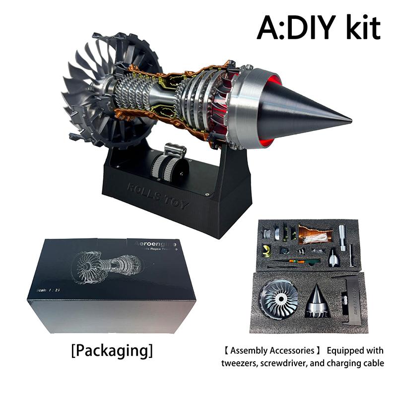 Tr900 Aircraft Turbofan Engine Electric Simulation Jet Turbojet Engine Assembly Diy Model Kit Toy Ornaments Gift