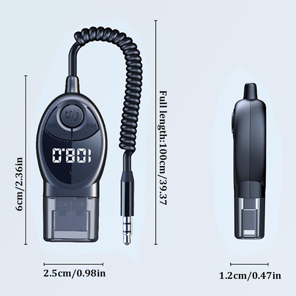 Wireless FM Transmitter Bluetooth 5.3 Car Audio Transmitter USB Powered Bluetooth Audio Receiver MP3 Player Car Kit Handsfree