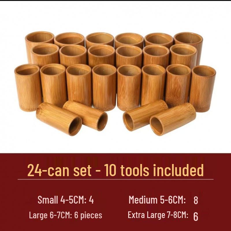 Bamboe Cupping Set: TCM Vuurbekers en Potten voor Thuis of Tuin Gebruik