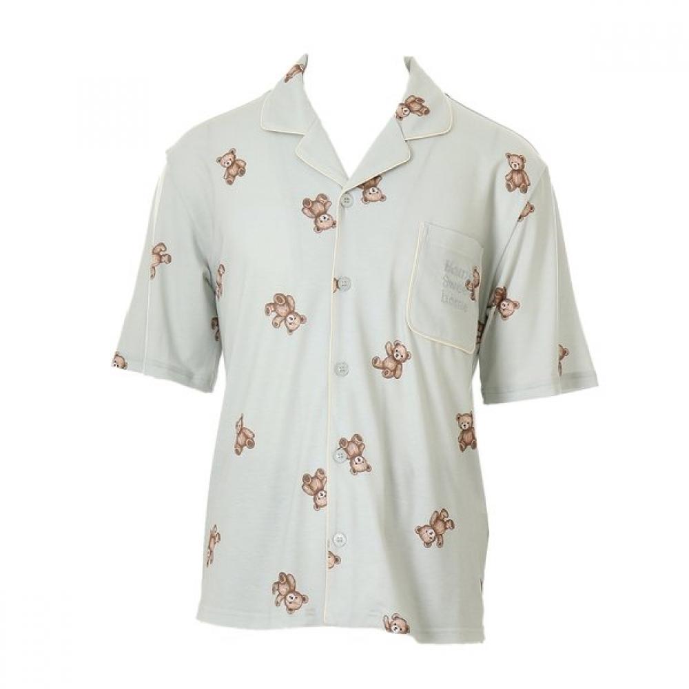 

Venus Bear Print Mens Pajama Top Poly Span Vevs119m GR/110