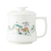 High-grade white porcelain tea cup, office personal gift box, mug, water cup, new Chinese-style household tea cup with lid