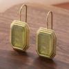 Huitan Fresh Style Women Drop Earrings Gold Color Green Elegant Accessories for Party Daily  Versatile Wedding Jewelry