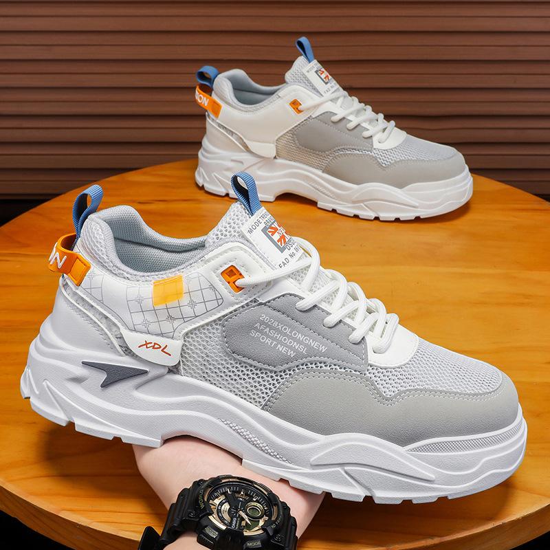 

Men s shoes spring versatile casual tooling board shoes work leather surface waterproof non-slip sports heightening small white tide shoes 44
